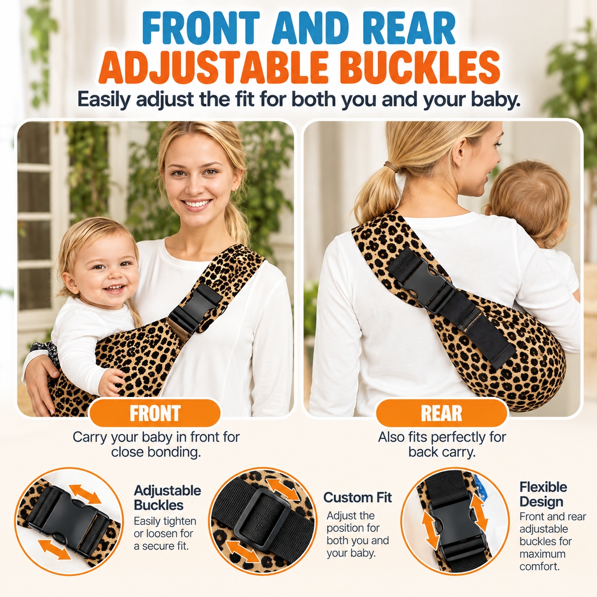 CozyCarry Adjustable Baby Carrier – Comfortable Front & Back Carry Design