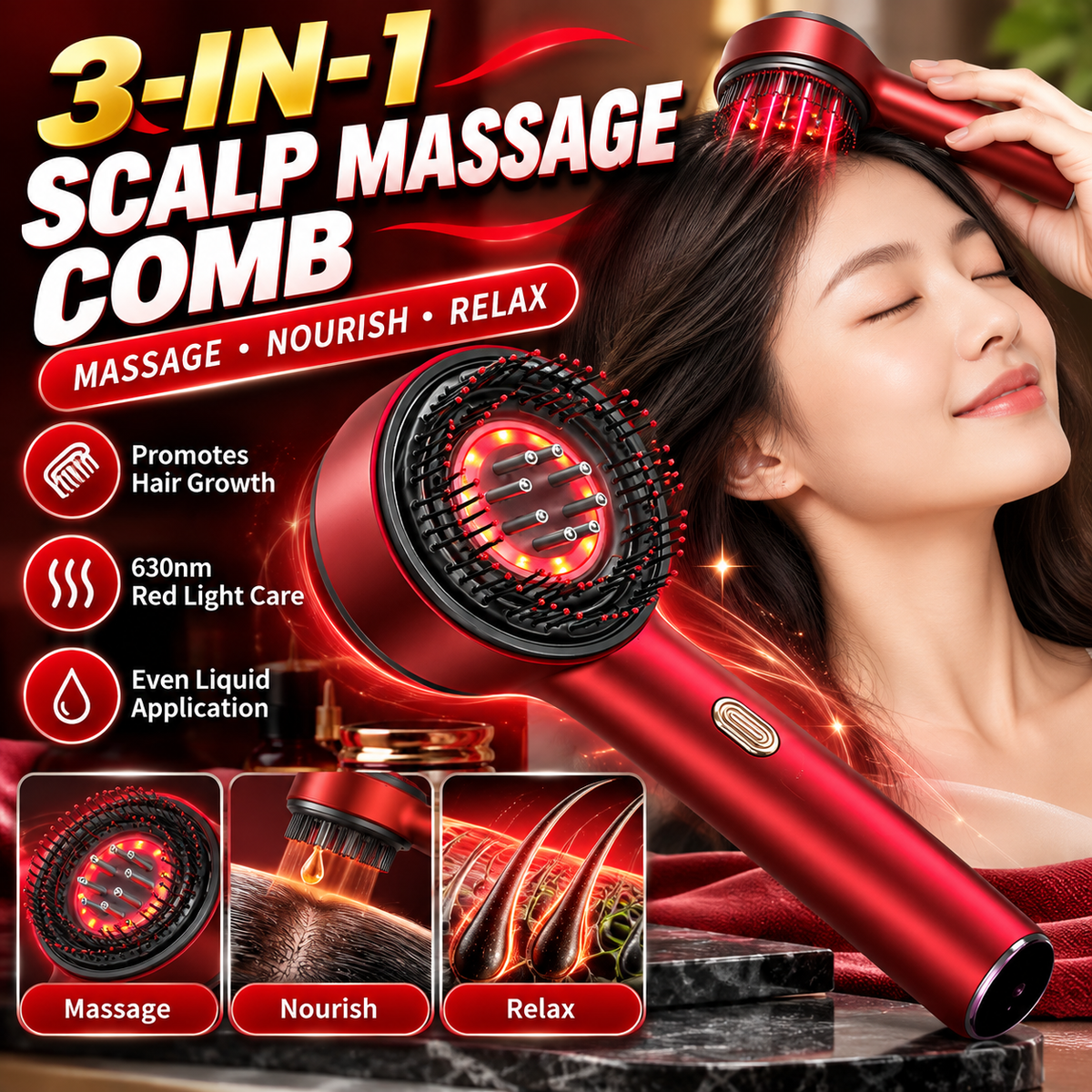 GlowScalp Electric Massage & Hair Care Brush