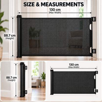 SafeGuard Retractable Baby Gate – Easy-Use Doorway & Stairway Barrier