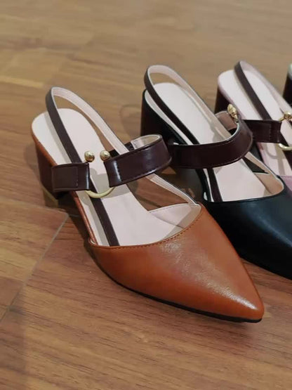 Corinne Block Heel Slingbacks