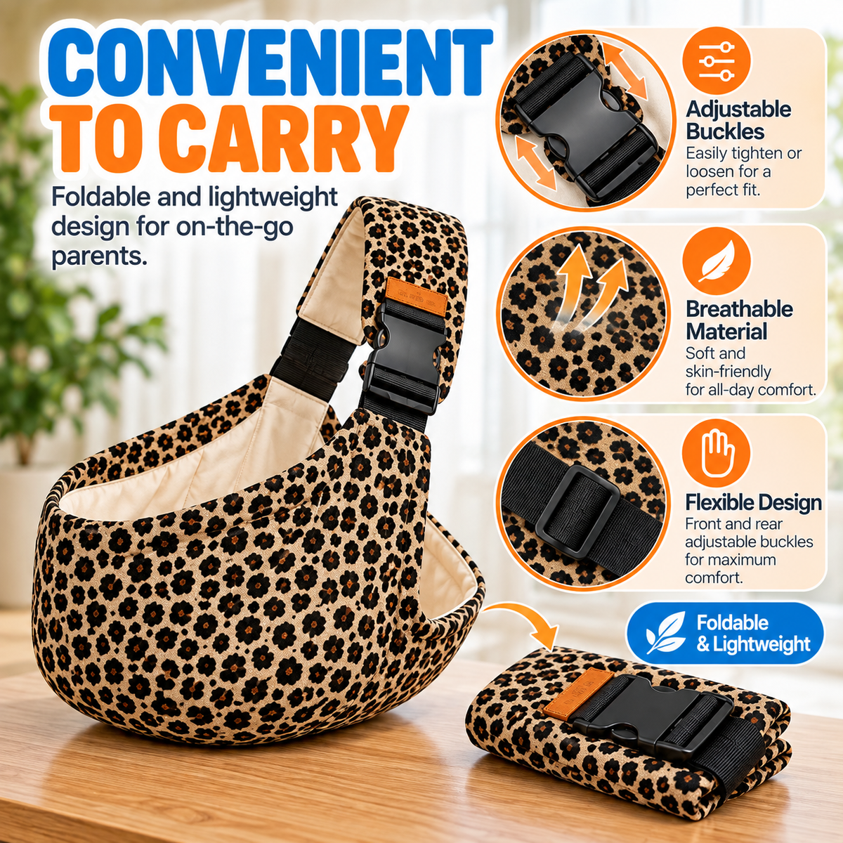 CozyCarry Adjustable Baby Carrier – Comfortable Front & Back Carry Design